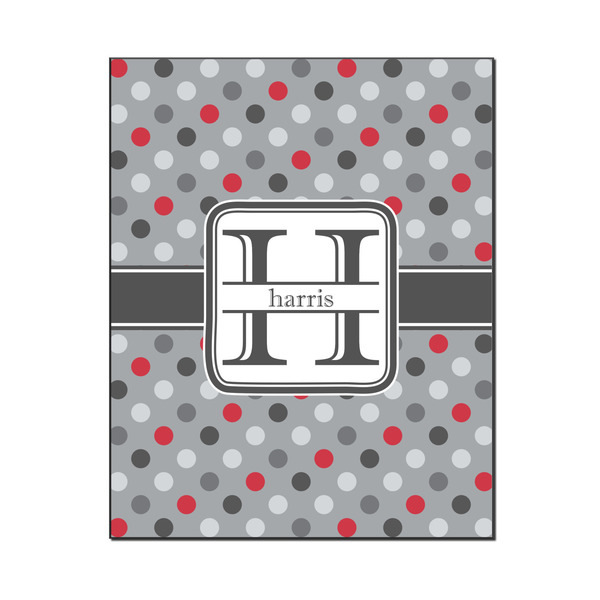 Custom Red & Gray Polka Dots Wood Print - 16x20 (Personalized)