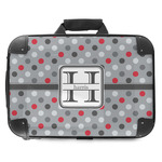 Red & Gray Polka Dots Hard Shell Briefcase - 18" (Personalized)