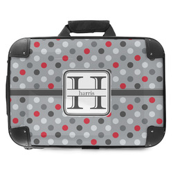 Red & Gray Polka Dots Hard Shell Briefcase - 18" (Personalized)