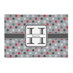 Red & Gray Polka Dots Patio Rug (Personalized)