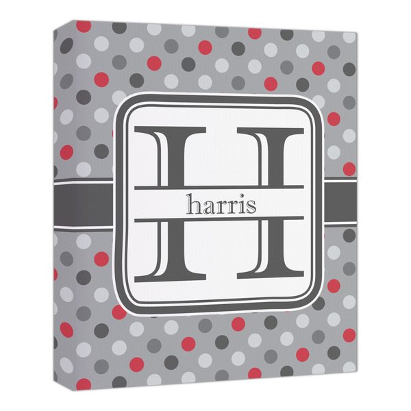 Custom Red & Gray Polka Dots Canvas Print - 20x24 (Personalized)