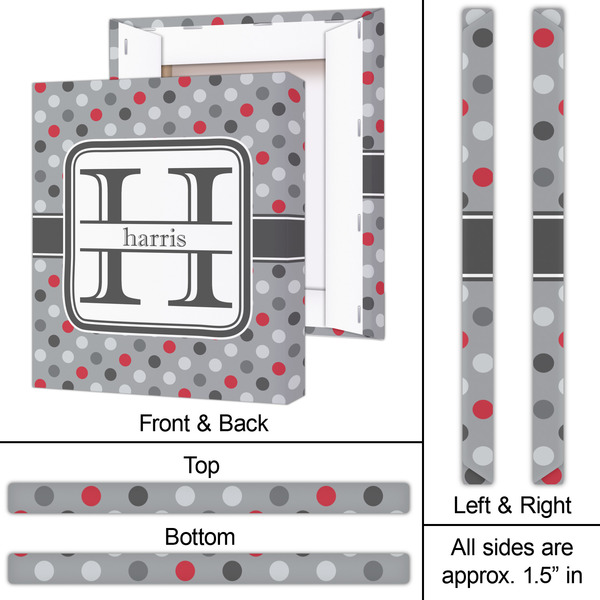 Red & Gray Polka Dots 20x24 - Canvas Print - Approval