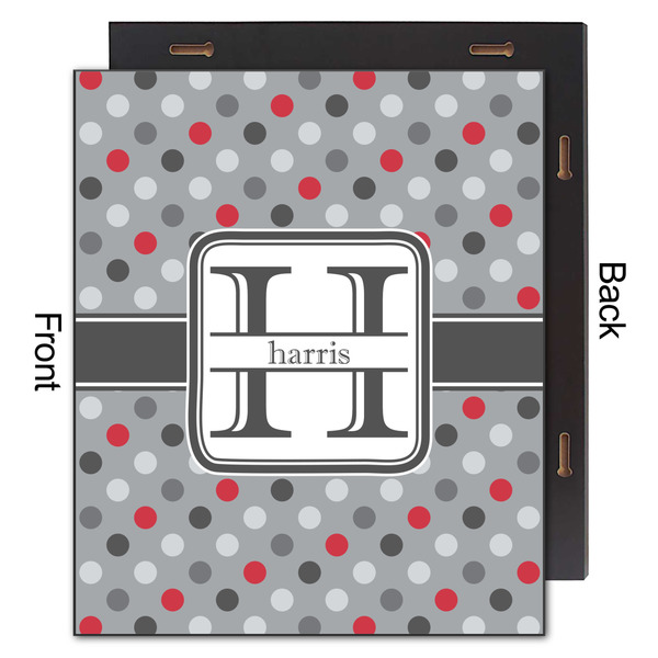 Red & Gray Polka Dots 20x24 Wood Print - Front & Back View