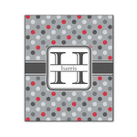 Red & Gray Polka Dots Wood Print - 20x24 (Personalized)