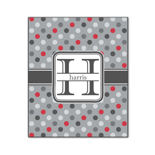 Custom Red & Gray Polka Dots Wood Print - 20x24 (Personalized)