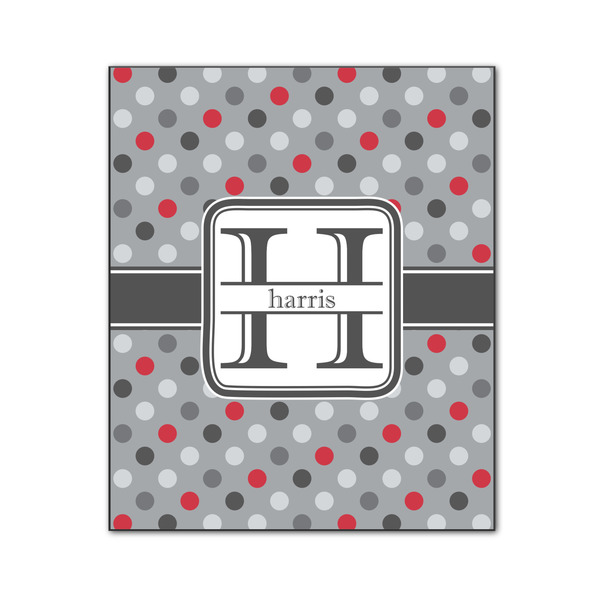 Red & Gray Polka Dots 20x24 Wood Print - Front View
