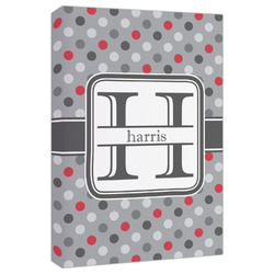 Red & Gray Polka Dots Canvas Print - 20x30 (Personalized)