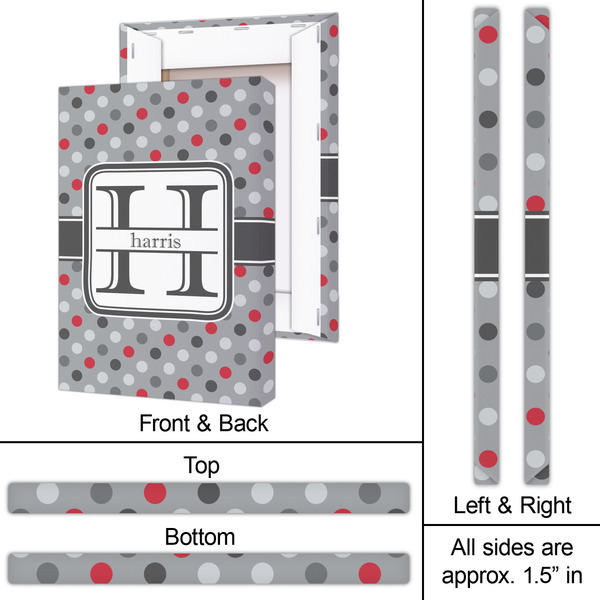 Red & Gray Polka Dots 20x30 - Canvas Print - Approval