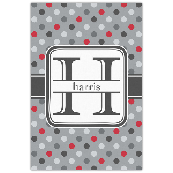 Red & Gray Polka Dots 20x30 - Canvas Print - Front View