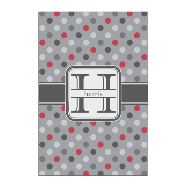 Custom Red & Gray Polka Dots Posters - Matte - 20x30 (Personalized)