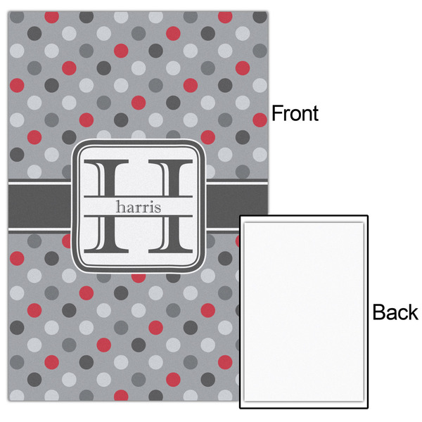 Red & Gray Polka Dots 24x36 - Matte Poster - Front & Back