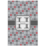 Red & Gray Polka Dots Poster - Matte - 24x36 (Personalized)