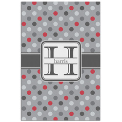 Red & Gray Polka Dots Poster - Matte - 24x36 (Personalized)