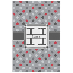 Red & Gray Polka Dots Poster - Matte - 24x36 (Personalized)