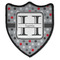 Red & Gray Polka Dots 3 Point Shield