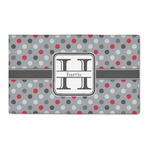 Red & Gray Polka Dots 3' x 5' Patio Rug (Personalized)