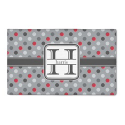 Red & Gray Polka Dots 3' x 5' Patio Rug (Personalized)