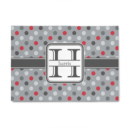 Red & Gray Polka Dots 4' x 6' Indoor Area Rug (Personalized)