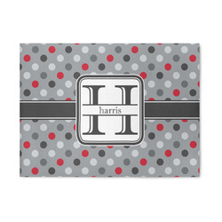 Red & Gray Polka Dots Area Rug (Personalized)