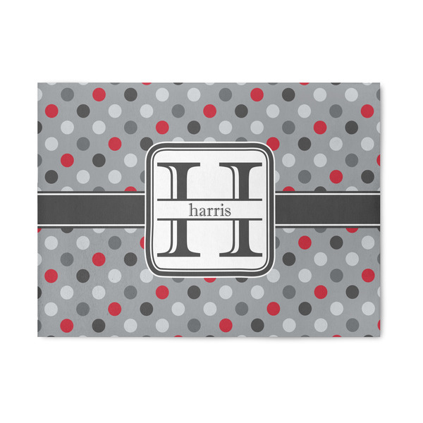 Custom Red & Gray Polka Dots Area Rug (Personalized)