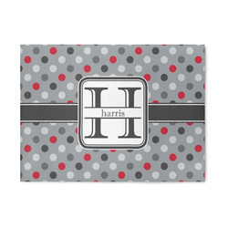 Red & Gray Polka Dots 5' x 7' Patio Rug (Personalized)