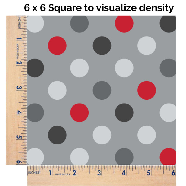 Red & Gray Polka Dots 6x6 Swatch of Fabric