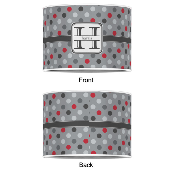 Red & Gray Polka Dots 8" Drum Lampshade - APPROVAL (Poly Film)