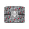 Red & Gray Polka Dots 8" Drum Lampshade - FRONT (Fabric)