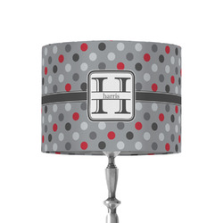 Red & Gray Polka Dots 8" Drum Lamp Shade - Fabric (Personalized)
