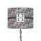 Red & Gray Polka Dots 8" Drum Lampshade - ON STAND (Fabric)