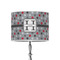 Red & Gray Polka Dots 8" Drum Lampshade - ON STAND (Poly Film)