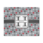 Red & Gray Polka Dots 8' x 10' Patio Rug (Personalized)