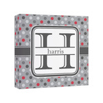 Red & Gray Polka Dots Canvas Print - 8x8 (Personalized)