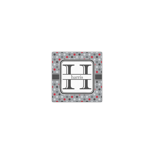 Red & Gray Polka Dots 8x8 - Canvas Print - Front View