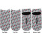 Red & Gray Polka Dots Adult Ankle Socks - Double Pair - Front and Back - Apvl