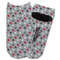 Red & Gray Polka Dots Adult Ankle Socks - Single Pair - Front and Back