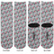 Red & Gray Polka Dots Adult Crew Socks - Double Pair - Front and Back - Apvl
