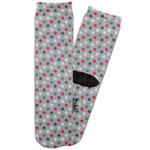 Red & Gray Polka Dots Adult Crew Socks