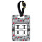 Red & Gray Polka Dots Metal Luggage Tag w/ Name and Initial