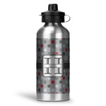 Red & Gray Polka Dots Water Bottles - 20 oz - Aluminum (Personalized)