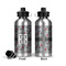 Red & Gray Polka Dots Aluminum Water Bottle - Front and Back