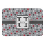 Red & Gray Polka Dots Anti-Fatigue Kitchen Mat (Personalized)