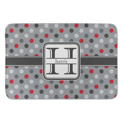 Red & Gray Polka Dots Anti-Fatigue Kitchen Mat (Personalized)