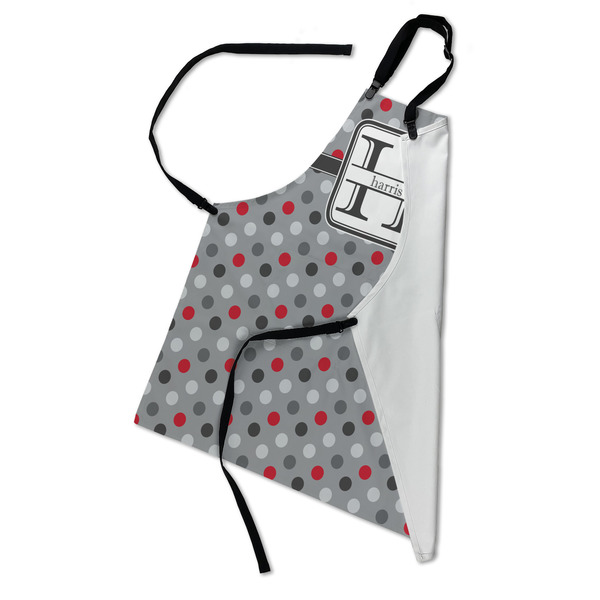 Red & Gray Polka Dots Apron - Folded