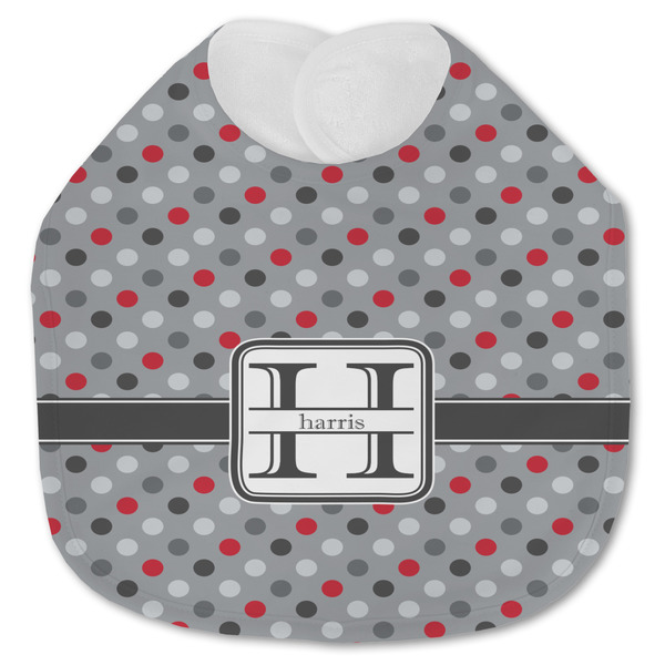 Red & Gray Polka Dots Baby Bib - AFT closed