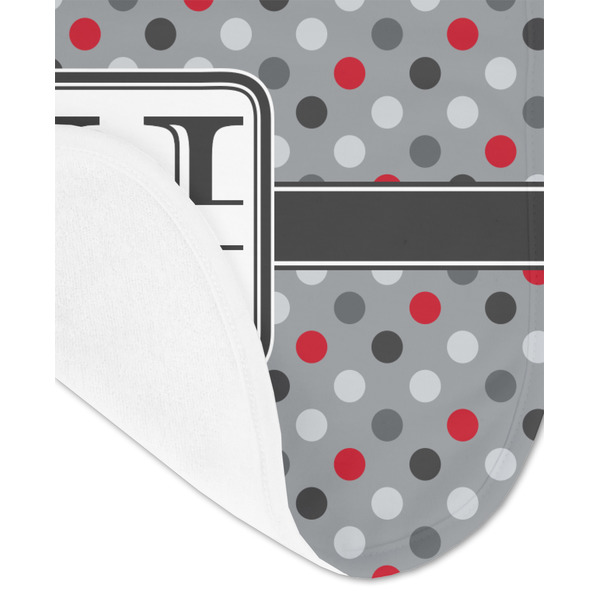 Red & Gray Polka Dots Baby Bib - AFT detail