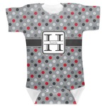 Red & Gray Polka Dots Baby Bodysuit (Personalized)