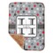 Red & Gray Polka Dots Sherpa Baby Blanket - 30" x 40" w/ Name and Initial