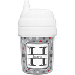 Red & Gray Polka Dots Baby Sippy Cup (Personalized)