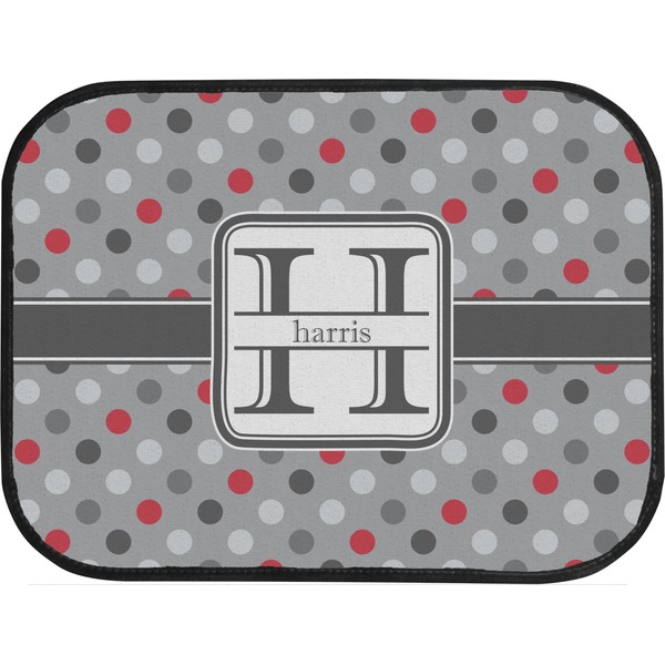 Red & Gray Polka Dots Custom Car Floor Mats (Back Seat)